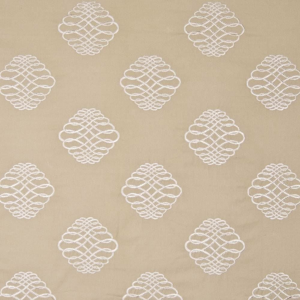 Hancock Flourish Teastain by Kasmir Fabric 1370 100% Cotton
Embroidery
100% Rayon
 CHINA 51,000 Wyzenbeek Double Rubs Horizontal: 13 4/8 inches and Vertical: 11 7/8 inches 54 - Fabric Carolina -