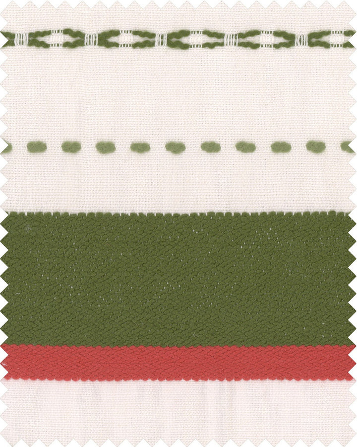 HANDWERKLICH Woven Fabric (FB00106) by Mind The Gap | FB00106 | TYROL APRES-SKI HOME COLLECTION | Green, Red, White | Fabric Carolina | https://www.fabriccarolina.com/
