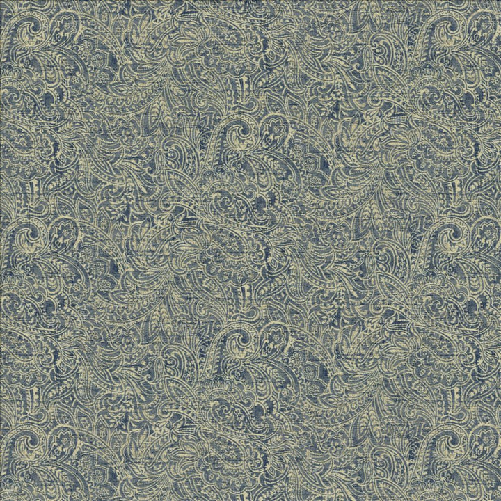 Headdress Denim by Kasmir Fabric 5143 100% Polyester CHINA 51,000 Wyzenbeek Double Rubs Horizontal: 29 inches and Vertical: 14 4/8 inches 54 - Fabric Carolina -