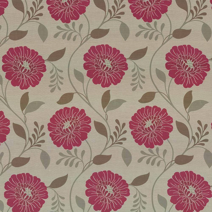 Hedgerow Floral Cranberry by Kasmir Fabric 1418 100% Polyester CHINA Not Tested H: 14 7/8 inches, V:23 7/8 inches 59 - 60 - Fabric Carolina - Kasmir