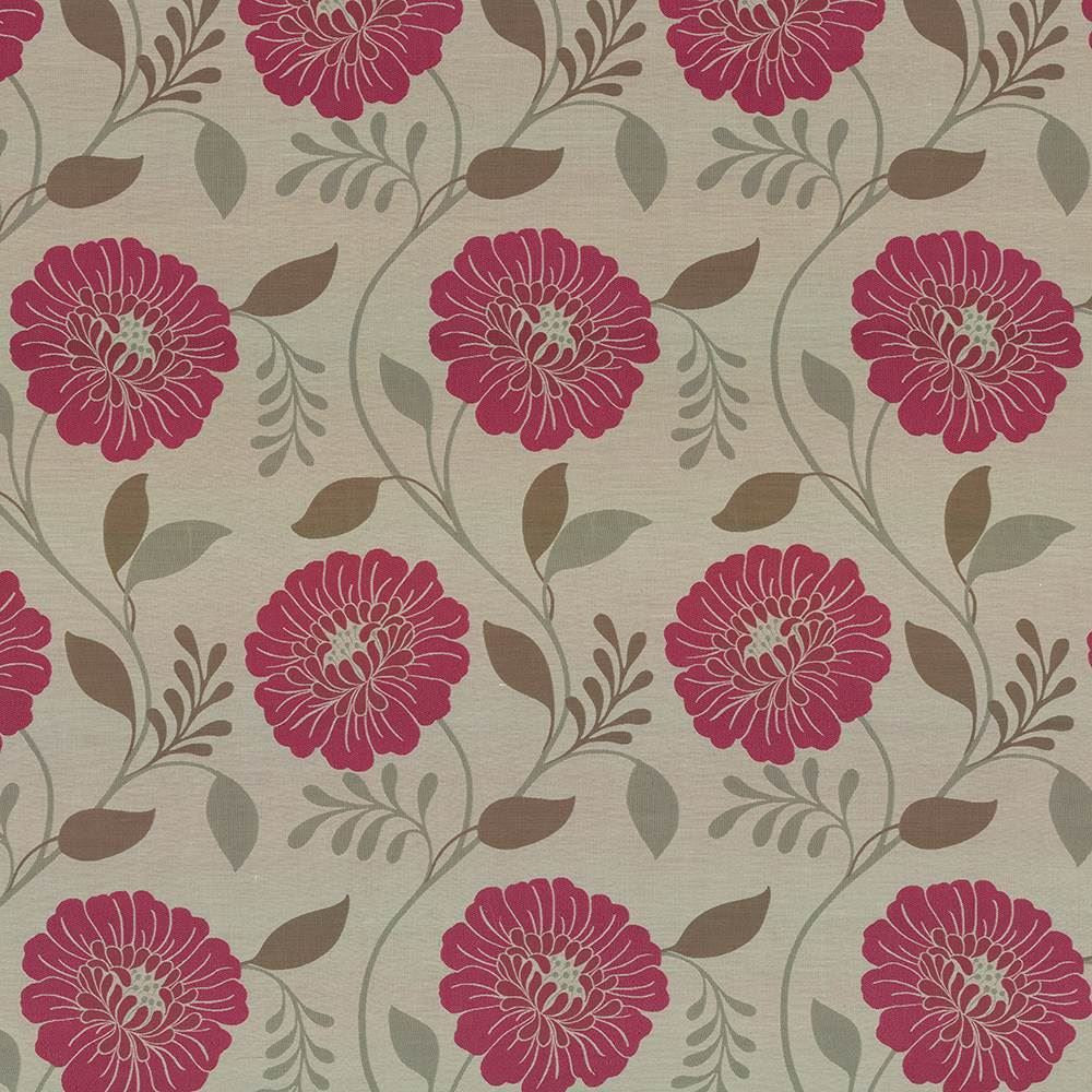 Hedgerow Floral Cranberry by Kasmir Fabric 1418 100% Polyester
 CHINA Not Tested Horizontal: 14 7/8 inches and Vertical: 23 7/8 inches 59 - Fabric Carolina -