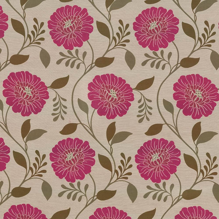 Hedgerow Floral Fuchsia by Kasmir Fabric 1418 100% Polyester CHINA Not Tested Horizontal: 14 7/8 inches and Vertical: 23 7/8 inches 59 - 60 - Fabric Carolina -