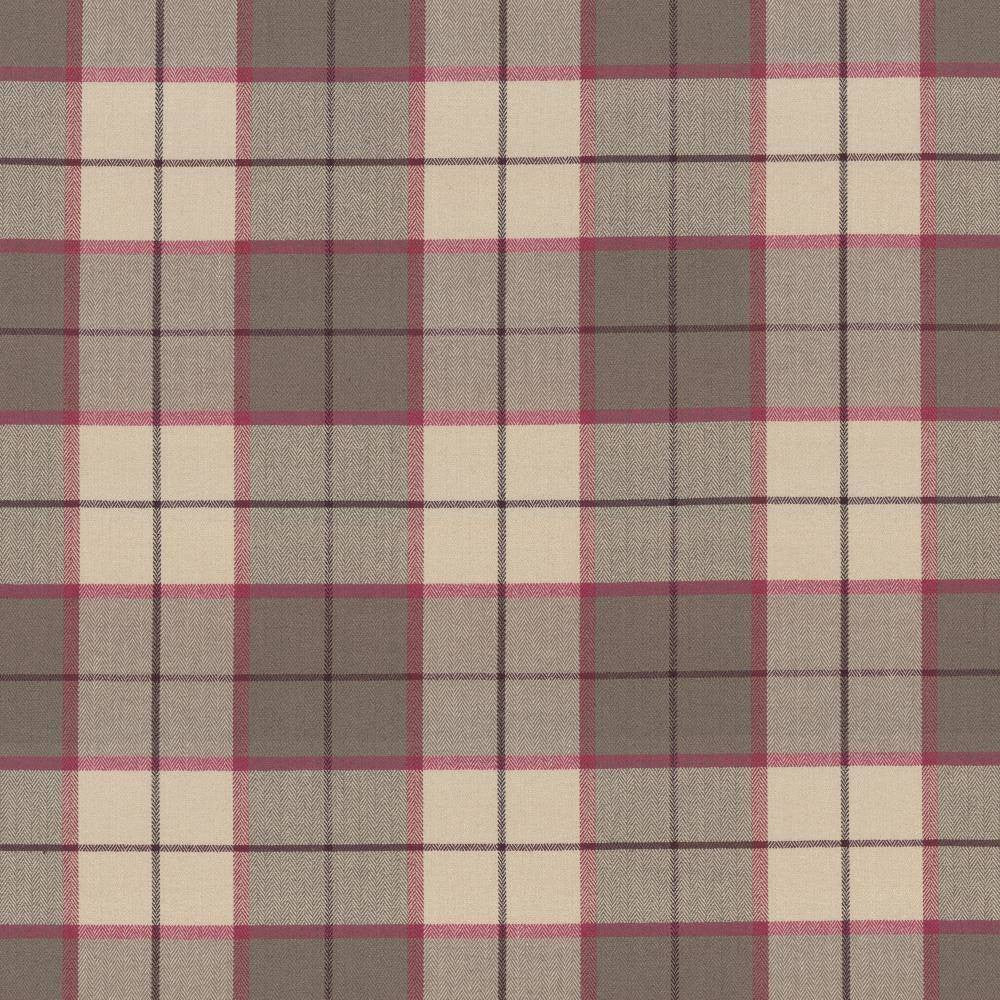 Hemingway Plaid Berry by Kasmir Fabric 1446 50% Polyester 50% Viscose CHINA 68,000 Martindale Cycles H: 11 2/8 inches, V:11 2/8 inches 57 - Fabric Carolina - Kasmir
