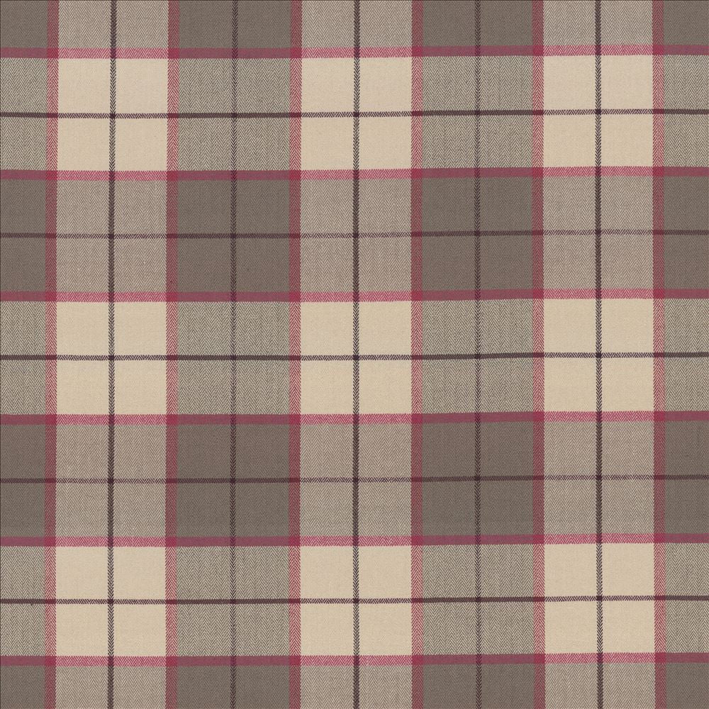 Hemingway Plaid Berry  by Kasmir Fabric See sample 50% Polyester
50% Viscose
 CHINA 68,000 Martindale Cycles </p><p>Repeat: Horizontal: 11 2/8 inches and Vertical: 11 2/8 inches 57  - Fabric Carolina -