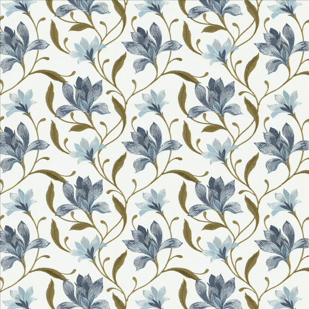 Hidden Gem Navy by Kasmir Fabric 5143 70% Polyester 30% Cotton INDIA Not Tested Horizontal: 12 7/8 inches and Vertical: 9 4/8 inches 54 - Fabric Carolina -