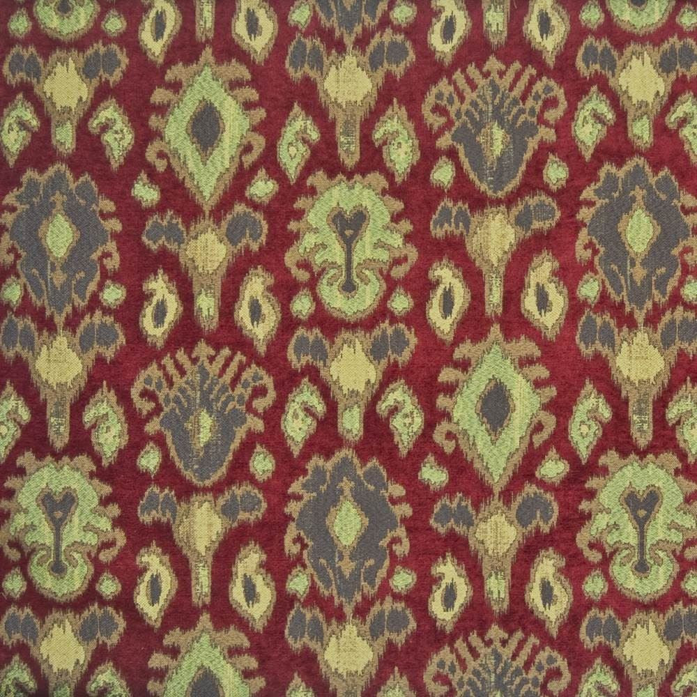 High Chaparral Ruby by Kasmir Fabric 1384 71% Polyester
29% Rayon
 CHINA </p><p>Repeat: Horizontal: 28 4/8 inches and Vertical: 28 4/8 inches 52 - 54 - Fabric Carolina -