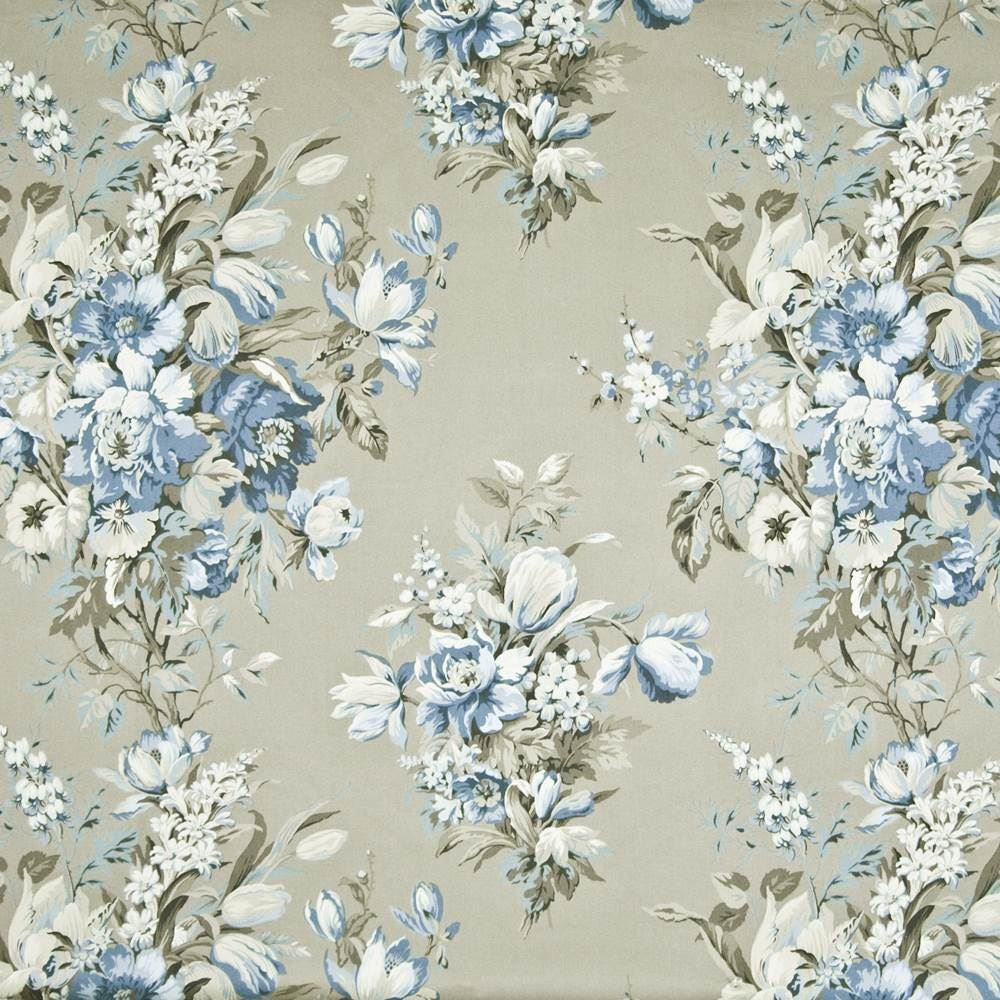 Highgrove Garden Blue Jay by Kasmir Fabric 1389 100% Cotton
 PERU 42,000 Wyzenbeek Double Rubs Horizontal: 27 inches and Vertical: 25 2/8 inches 54 - Fabric Carolina -