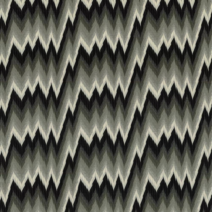 Himalaya Flame Charcoal by Kasmir Fabric 1416 73% Polyester 27% Polypropylene CHINA 25,000 Wyzenbeek Double Rubs H: 14 4/8 inches, V:10 inches 54 - 59 - Fabric Carolina - Kasmir