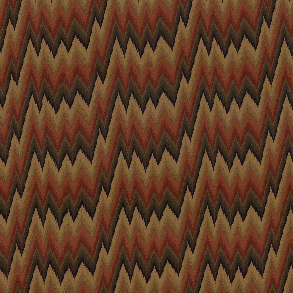 Himalaya Flame Fire by Kasmir Fabric 1417 73% Polyester 27% Polypropylene CHINA 25,000 Wyzenbeek Double Rubs H: 14 4/8 inches, V:10 inches 54 - 59 - Fabric Carolina - Kasmir