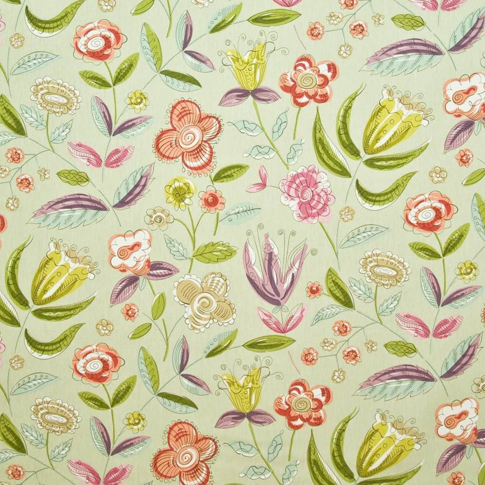 Hipster Floral Fennel by Kasmir Fabric 1401 100% Cotton USA 15,000 Wyzenbeek Double Rubs Horizontal: 54 inches and Vertical: 27 inches 54 - Fabric Carolina -