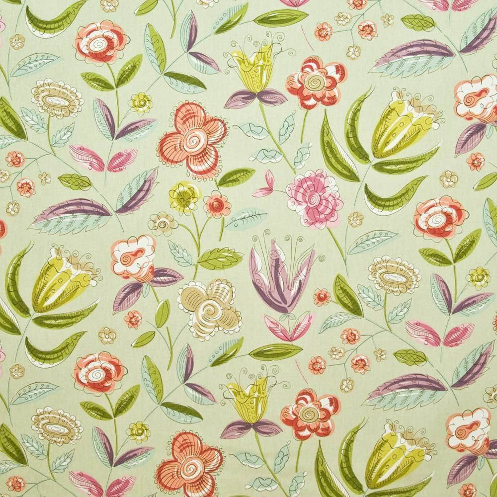 Hipster Floral Fennel by Kasmir Fabric 1401 100% Cotton USA 15,000 Wyzenbeek Double Rubs H: 54 inches, V:27 inches 54 - Fabric Carolina - Kasmir