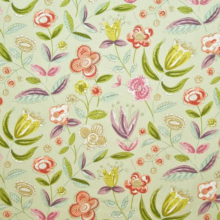 Hipster Floral Fennel by Kasmir Fabric 1401 100% Cotton USA 15,000 Wyzenbeek Double Rubs H: 54 inches, V:27 inches 54 - Fabric Carolina - Kasmir