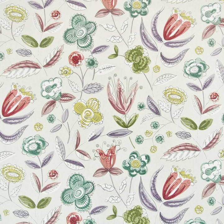 Hipster Floral Platinum by Kasmir Fabric 1401 100% Cotton USA 15,000 Wyzenbeek Double Rubs H: 54 inches, V:27 inches 54 - Fabric Carolina - Kasmir