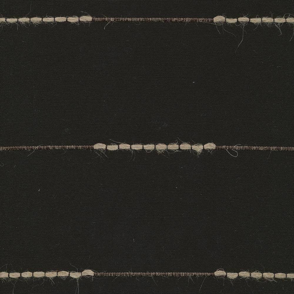 Hit N Miss Black Walnut by Kasmir Fabric 8005 63% Polyester 30% Rayon 7% Jute BELGIUM Not Tested H: 7 3/8 inches, V:7 inches 53 - 56 - Fabric Carolina - Kasmir