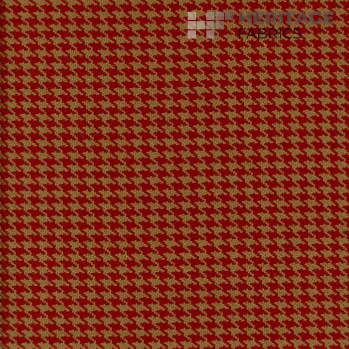 Houndstooth Terracotta by Heritage Fabric - 100% Cotton India 20,000 Horizontal: 0.375" and Vertical: 0.375" 54" - Fabric Carolina -