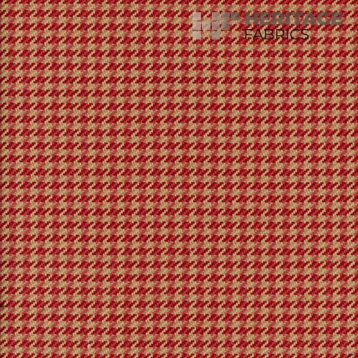 Houndstooth Brick by Heritage Fabric - 100% Cotton India 20,000 Horizontal: 0.375" and Vertical: 0.375" 54" - Fabric Carolina -