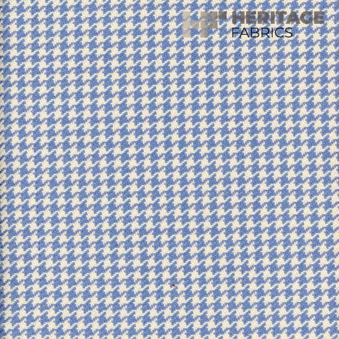 Houndstooth Cornflower by Heritage Fabric - 100% Cotton India 20,000 Horizontal: 0.375" and Vertical: 0.375" 54" - Fabric Carolina -