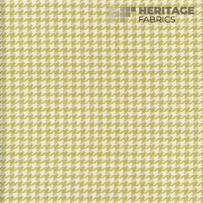 Houndstooth Honeydew by Heritage Fabric - 100% Cotton India 20,000 Horizontal: 0.375" and Vertical: 0.375" 54" - Fabric Carolina -