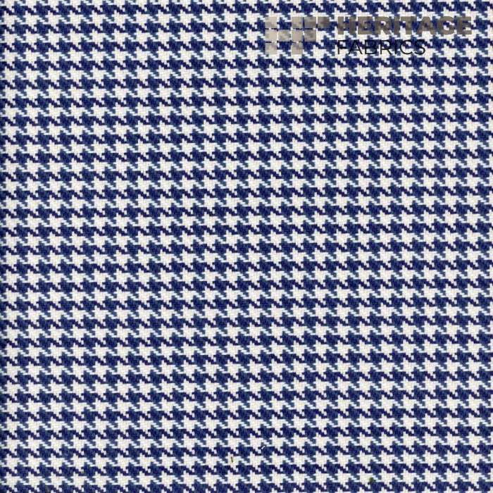 Houndstooth Navy by Heritage Fabric - 100% Cotton India 20,000 Horizontal: 0.375" and Vertical: 0.375" 54" - Fabric Carolina -
