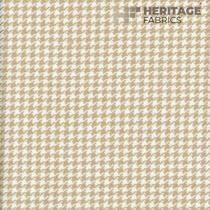Houndstooth Sand by Heritage Designer Fabric - 100% Cotton India 20,000 Horizontal: 0.375" and Vertical: 0.375" 54" - Swanky Fabrics -