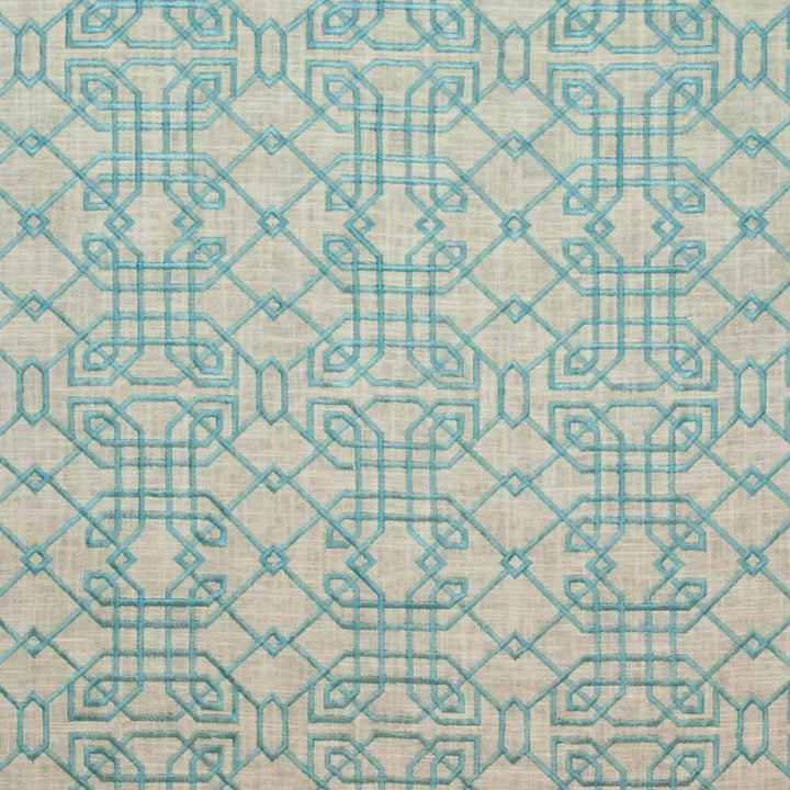 Hunan Linen Turquoise by Kasmir Fabric 1406 62% Rayon 38% Linen CHINA 6,000 Wyzenbeek Double Rubs H: 8 4/8 inches, V:11 4/8 inches 54 - Fabric Carolina - Kasmir
