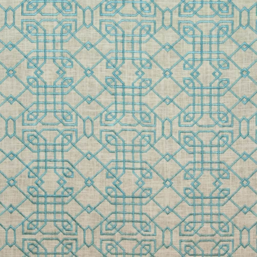 Hunan Linen Turquoise by Kasmir Fabric 1406 62% Rayon 38% Linen CHINA 6,000 Wyzenbeek Double Rubs Horizontal: 8 4/8 inches and Vertical: 11 4/8 inches 54 - Fabric Carolina -