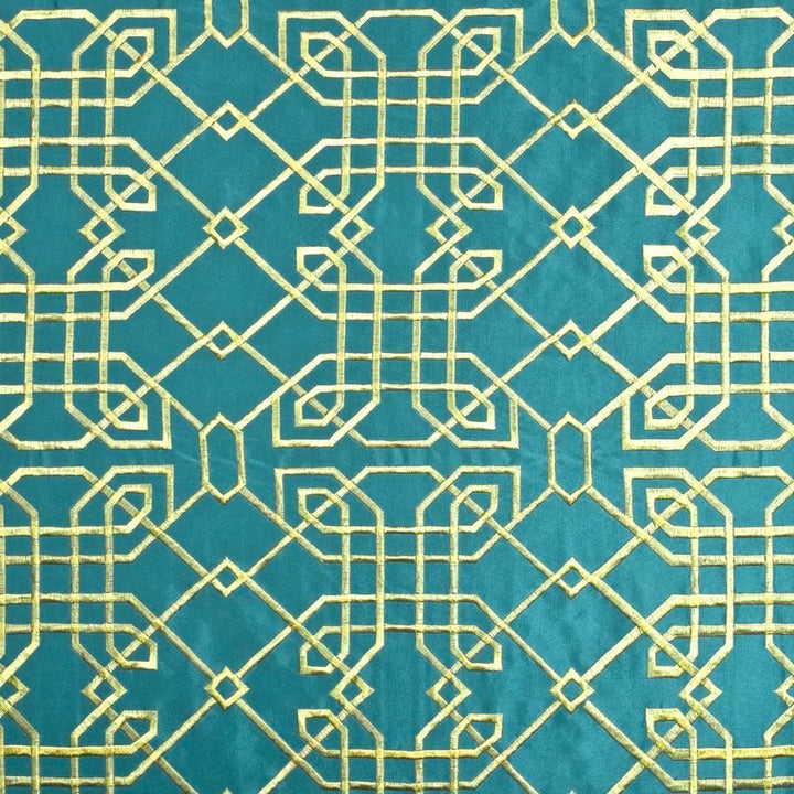 Hunan Silk Turquoise by Kasmir Fabric 1406 42% Rayon 31% Nylon 27% Polyester CHINA 12,000 Wyzenbeek Double Rubs Horizontal: 8 4/8 inches and Vertical: 11 4/8 inches 54 - Fabric Carolina -