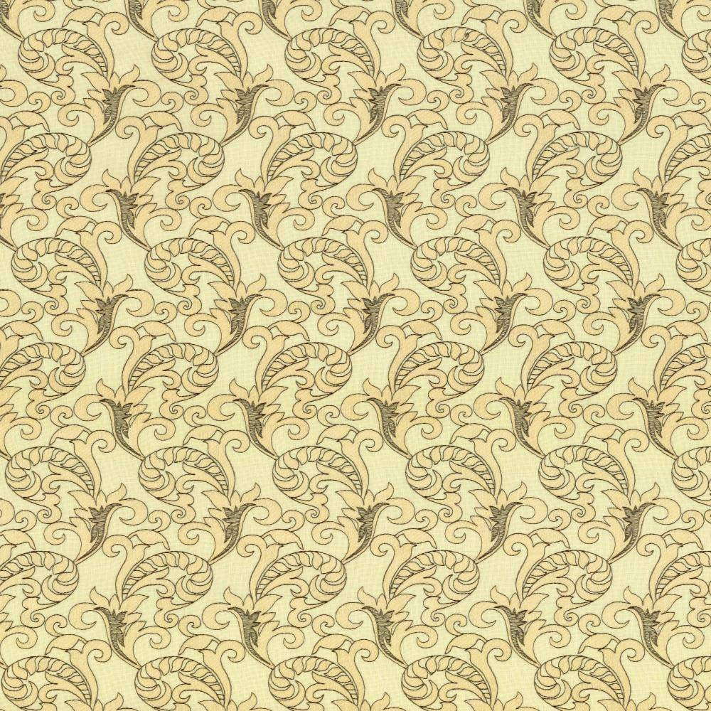 Huntshire Cream by Kasmir Fabric 1443 80% Polyester 20% Viscose Embroidery Contents 100% Polyester INDIA Not Tested H: 5 4/8 inches, V:9 4/8 inches 55 - Fabric Carolina - Kasmir
