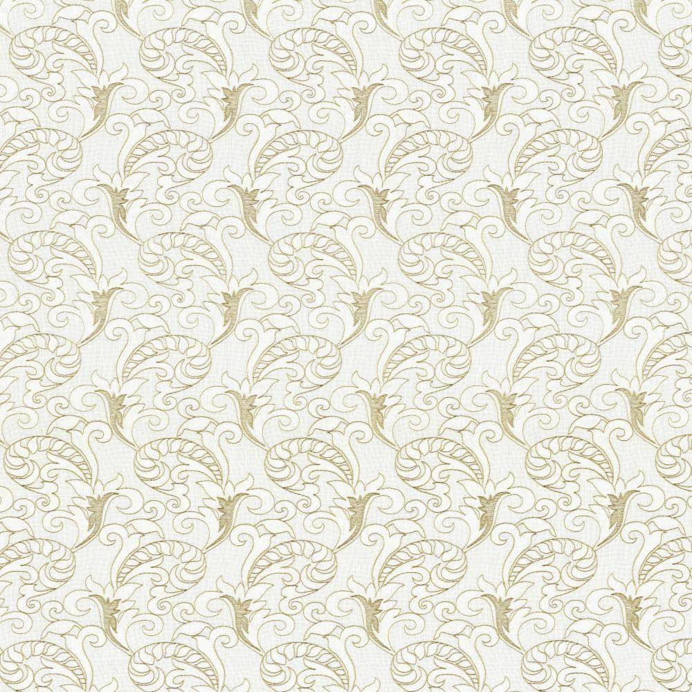 Huntshire Off White by Kasmir Fabric 1443 80% Polyester 20% Viscose Embroidery Contents 100% Polyester INDIA Not Tested H: 5 4/8 inches, V:9 4/8 inches 55 - Fabric Carolina - Kasmir