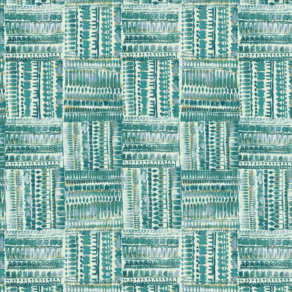 Huron Peacock by Kasmir Fabric 5154 100% Cotton TURKMENISTAN 6,000 Wyzenbeek Double Rubs Horizontal: 13 4/8 inches and Vertical: 27 inches 54 - Fabric Carolina -