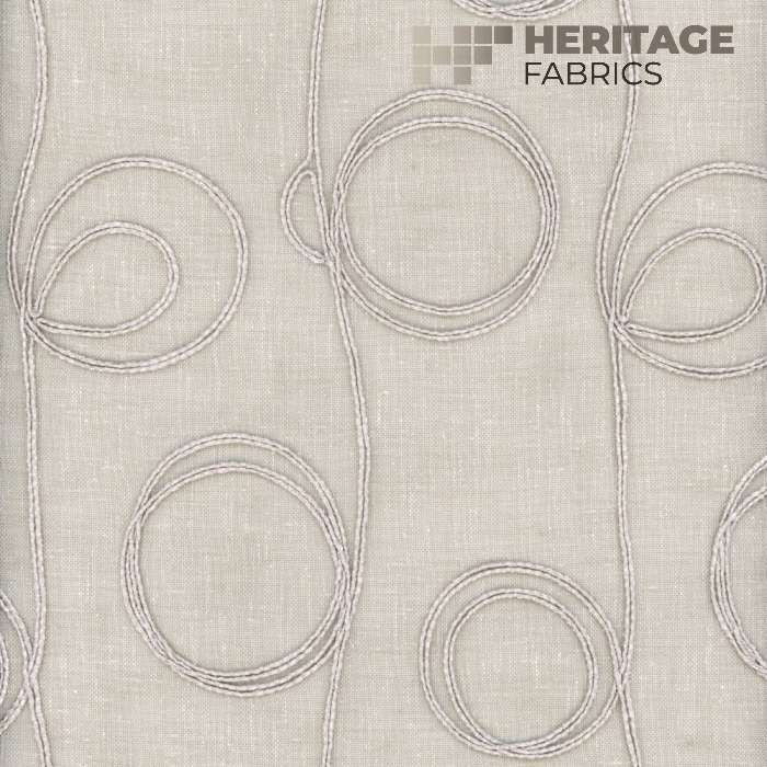Ibiza Mushroom by Heritage Fabric - 42% Polyester 49% Viscose 9% Cotton India Horizontal: 6.5" and Vertical: 8.25" 54" - Fabric Carolina -