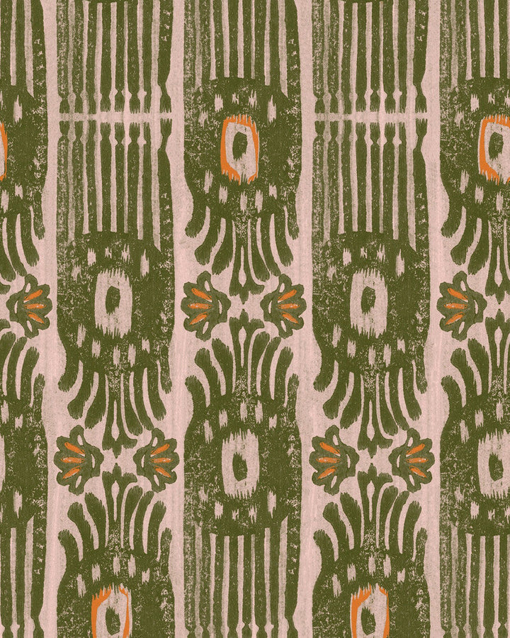 Ikat Notting Hill Wallpaper by Mind the Gap Designer Wallpaper MINNIE KEMP X MINDTHEGAP Non-woven Made in Europe Paste the wall 1 roll x 20.47 x 9.8 yards - Swanky Fabrics -