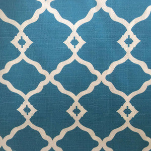 Fretwork Onyx Blue by Europatex Fabric