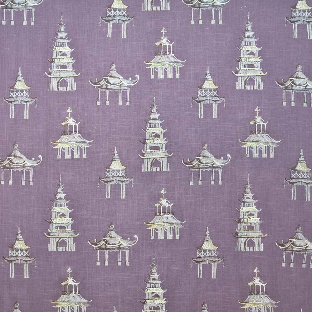 Imperial Pagodas Lilac by Kasmir Fabric 1405 CHINA 6,000 Wyzenbeek Double Rubs H: 28 inches, V:22 4/8 inches 54 - Fabric Carolina - Kasmir