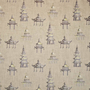 Imperial Pagodas Platinum by Kasmir Fabric