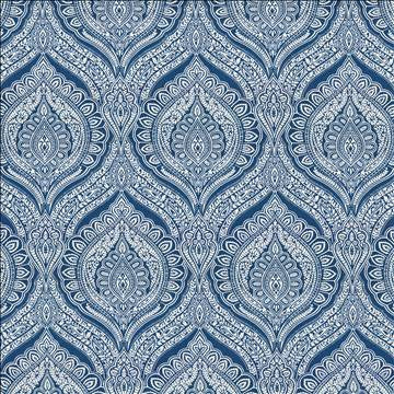 Impromptu Cobalt by Kasmir Fabric 5115 100% Cotton SPAIN 100,000 Wyzenbeek Double Rubs H: 13 4/8 inches, V: 27 inches 54 - 55 - Fabric Carolina - Kasmir