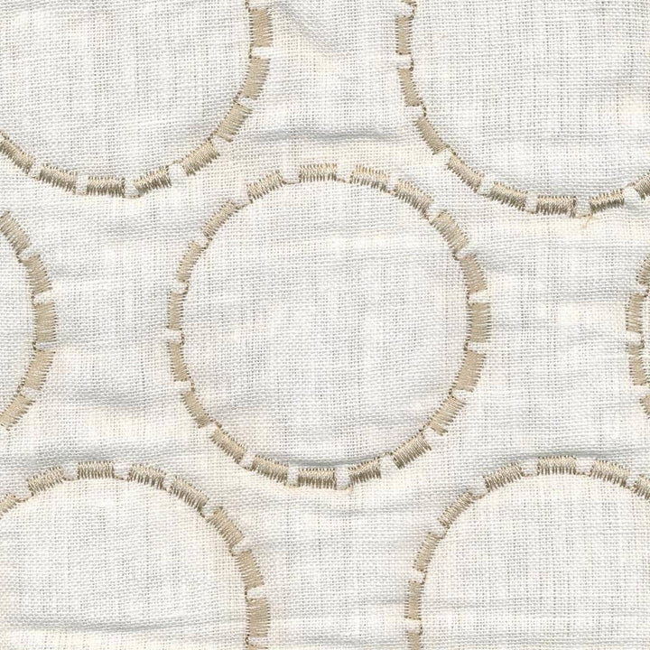 Inner Circle White Linen by Kasmir Fabric 1396 INDIA Not Tested H: 3 4/8 inches, V:4 6/8 inches 51 - 54 - Fabric Carolina - Kasmir