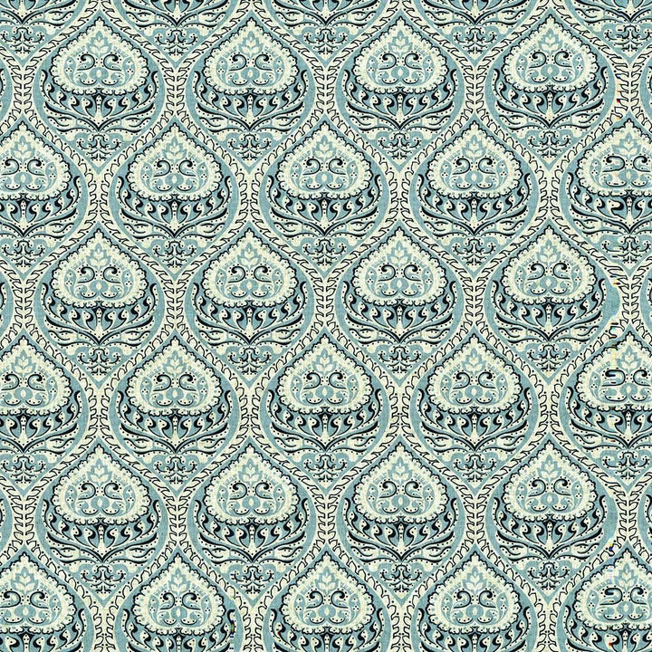 Interlude Damask Fresh Air by Kasmir Fabric 5107 80% Polyester 20% Linen CHINA 35,000 Wyzenbeek Double Rubs Horizontal: 8 inches and Vertical: 11 4/8 inches 53 - Fabric Carolina -