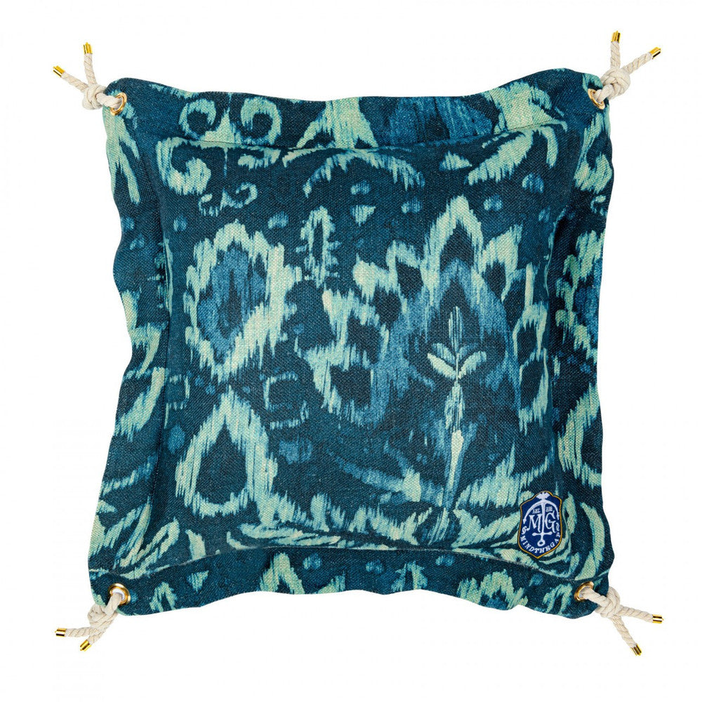 IONIAN Cushion (LC40115) by Mind The Gap | LC40115 | SUNDANCE VILLA | 20 x 20 in | Indigo, Turquoise | Fabric Carolina | https://www.fabriccarolina.com/