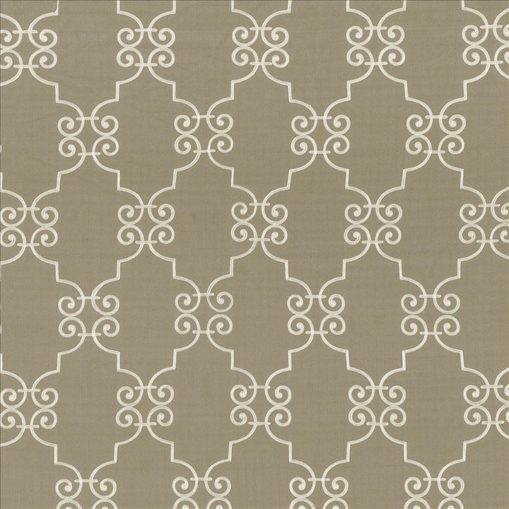 Ionic Scroll Silver Cloud by Kasmir Fabric 5111 100% Polyester
 CHINA Not Tested Horizontal: 7 4/8 inches and Vertical: 12 inches 52 - Fabric Carolina -