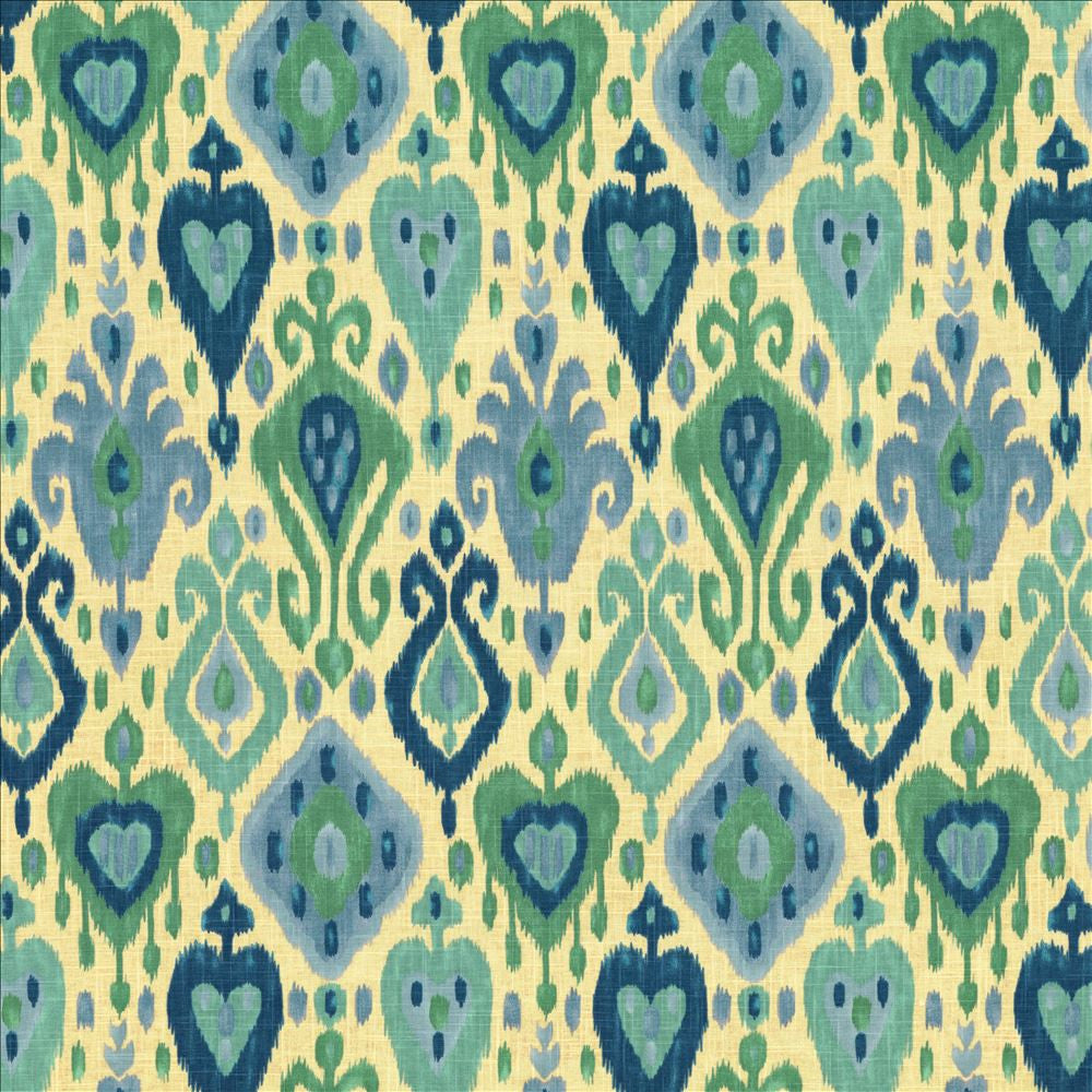 Isa Turquoise by Kasmir Fabric 5065 55% Linen
45% Rayon
 USA 9,000 Wyzenbeek Double Rubs </p><p>Repeat: Horizontal: 13 4/8 inches and Vertical: 25 2/8 inches 54 - Fabric Carolina -
