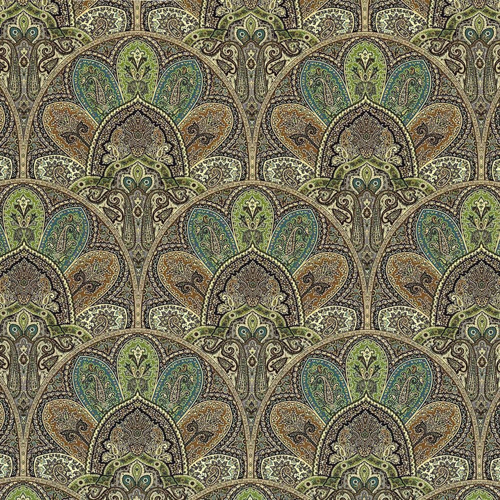 Ismir Paisley Jasper by Kasmir Fabric 1420 100% Cotton
 PERU 42,000 Wyzenbeek Double Rubs </p><p>Repeat: Horizontal: 18 inches and Vertical: 25 2/8 inches 54 - Fabric Carolina -