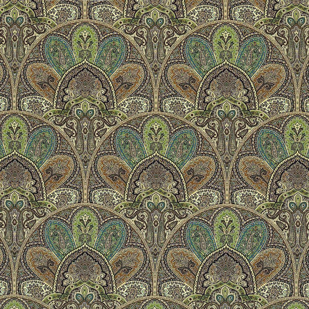 Ismir Paisley Jasper by Kasmir Fabric 1420 PERU 42,000 Wyzenbeek Double Rubs H: 18 inches, V:25 2/8 inches 54 - Fabric Carolina - Kasmir