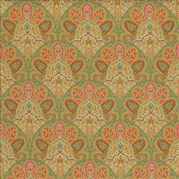 Ismir Paisley Sunstone by Kasmir Fabric 1417 100% Cotton PERU 42,000 Wyzenbeek Double Rubs H: 18 inches, V: 25 2/8 inches 54 - Fabric Carolina - Kasmir