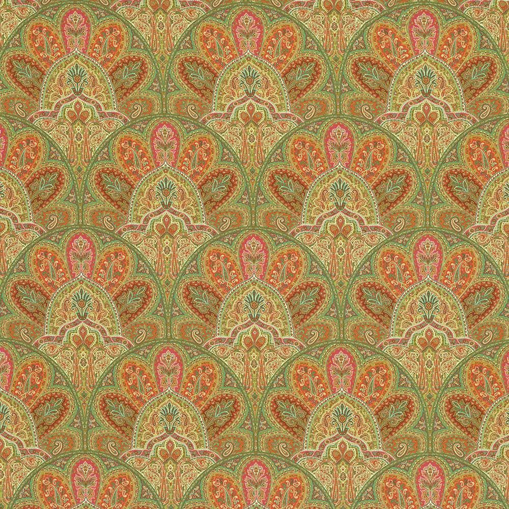 Ismir Paisley Sunstone by Kasmir Fabric 1417 100% Cotton
 PERU 42,000 Wyzenbeek Double Rubs Horizontal: 18 inches and Vertical: 25 2/8 inches 54 - Fabric Carolina -