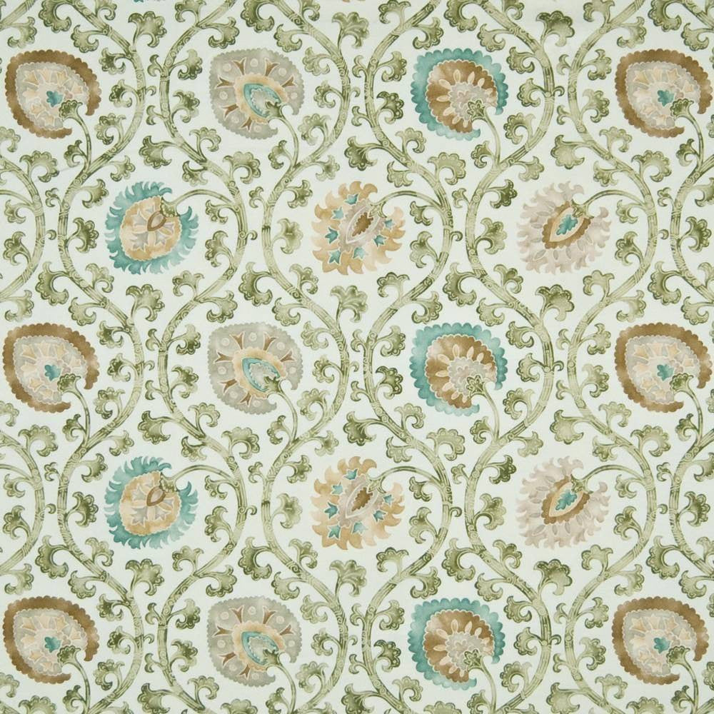 Istanbul Garden Misty Blue by Kasmir Fabric 1388 PERU 15,000 Wyzenbeek Double Rubs H: 27 inches, V:12 5/8 inches 54 - Fabric Carolina - Kasmir