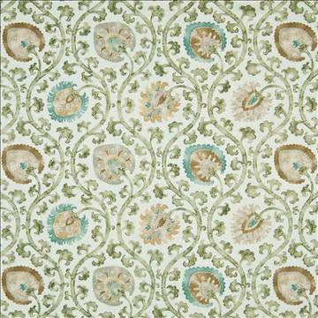 Istanbul Garden Misty Blue by Kasmir Fabric 1388 100% Cotton PERU 15,000 Wyzenbeek Double Rubs H: 27 inches, V: 12 5/8 inches 54 - Fabric Carolina - Kasmir