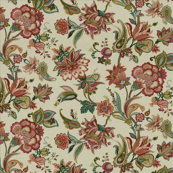 Itzel Geranium by Kasmir Fabric 5155 90% Cotton 5% Flax 5% Rayon USA 15,000 Wyzenbeek Double Rubs Horizontal: 54 inches and Vertical: 26 4/8 inches 54 - Fabric Carolina -