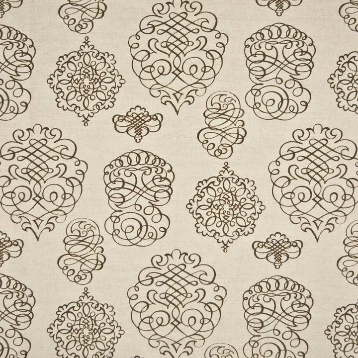 Jamestown Script Latte by Kasmir Fabric 1386 USA 15,000 Wyzenbeek Double Rubs H: 13 4/8 inches, V:25 2/8 inches 54 - Fabric Carolina - Kasmir