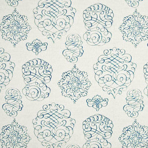 Jamestown Script Teal by Kasmir Fabric